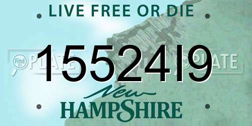 15524I9 New Hampshire License Plate