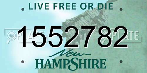 1552782 New Hampshire License Plate