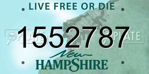 1552787 New Hampshire License Plate