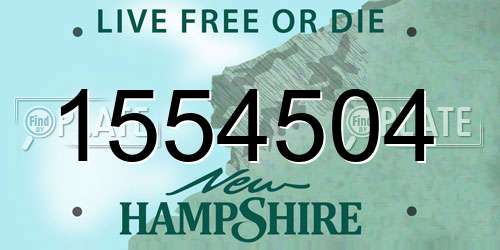1554504 New Hampshire License Plate