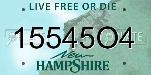 15545O4 New Hampshire License Plate