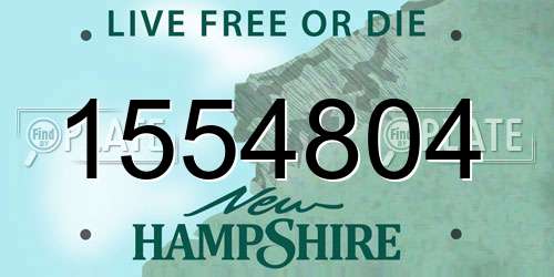 1554804 New Hampshire License Plate