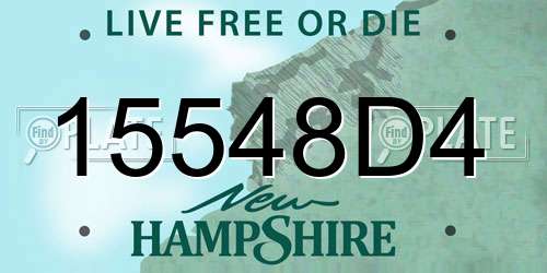 15548D4 New Hampshire License Plate