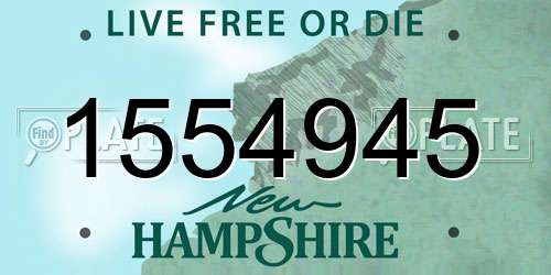 1554945 New Hampshire License Plate