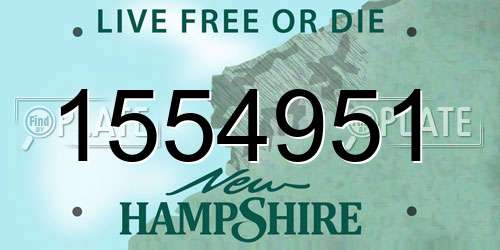 1554951 New Hampshire License Plate