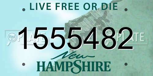 1555482 New Hampshire License Plate
