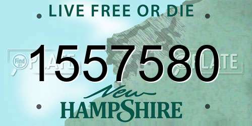 1557580 New Hampshire License Plate