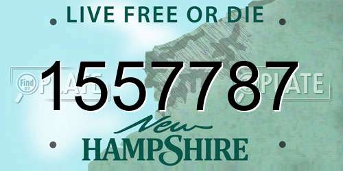 1557787 New Hampshire License Plate