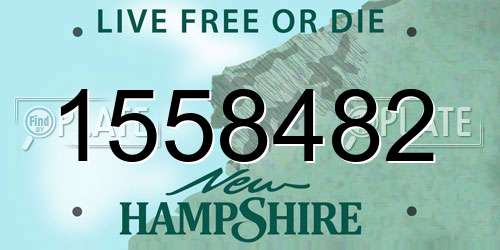 1558482 New Hampshire License Plate
