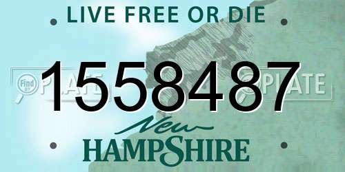1558487 New Hampshire License Plate
