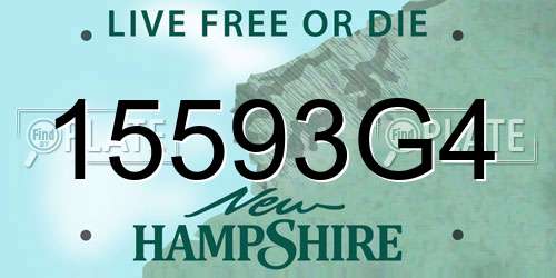 15593G4 New Hampshire License Plate