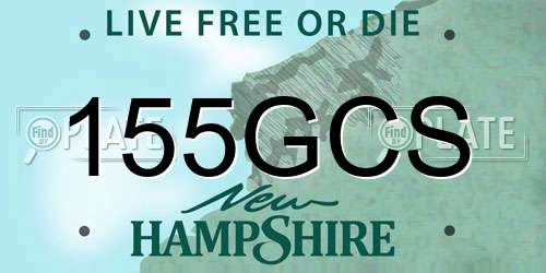 155GCS New Hampshire License Plate