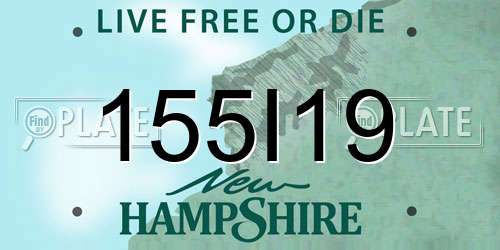 155I19 New Hampshire License Plate