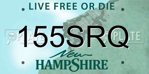 155SRQ New Hampshire License Plate