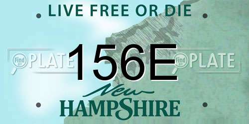 156E New Hampshire License Plate