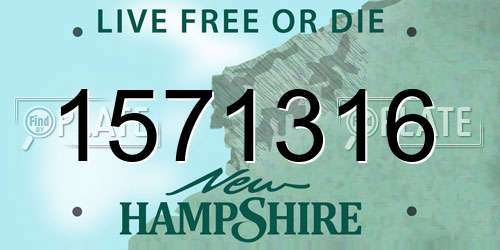 1571316 New Hampshire License Plate