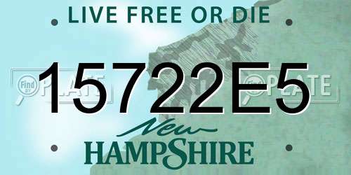 15722E5 New Hampshire License Plate