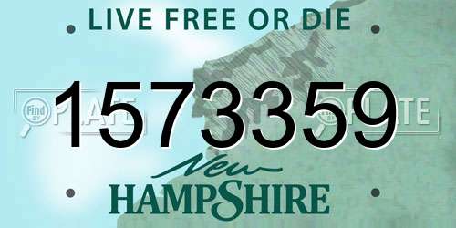 1573359 New Hampshire License Plate