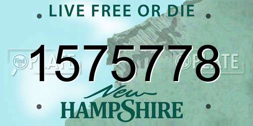 1575778 New Hampshire License Plate