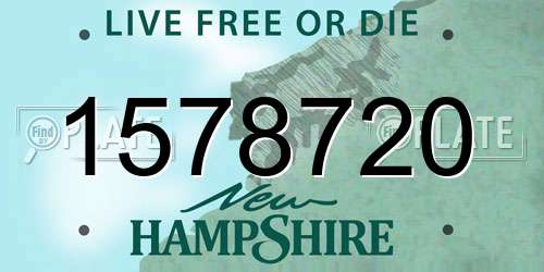 1578720 New Hampshire License Plate