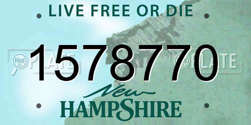 1578770 New Hampshire License Plate