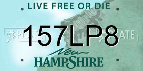 157LP8 New Hampshire License Plate