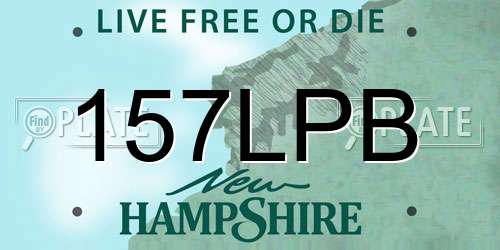 157LPB New Hampshire License Plate