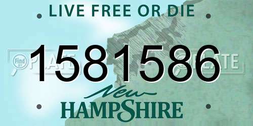 1581586 New Hampshire License Plate