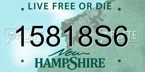 15818S6 New Hampshire License Plate