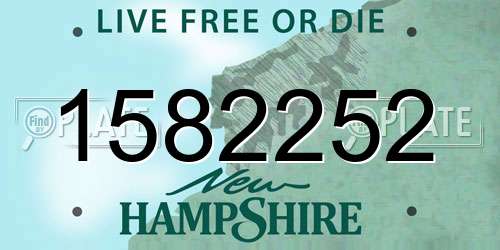 1582252 New Hampshire License Plate