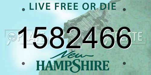 1582466 New Hampshire License Plate