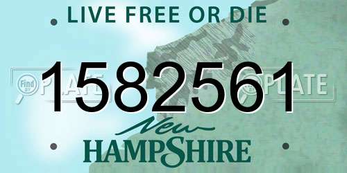 1582561 New Hampshire License Plate