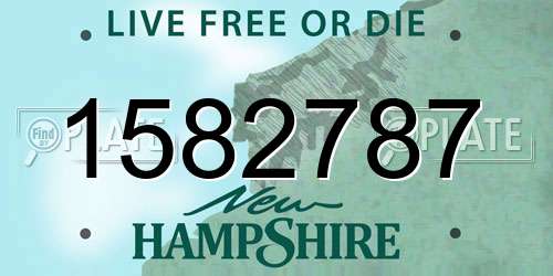1582787 New Hampshire License Plate