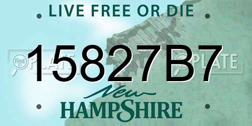 15827B7 New Hampshire License Plate