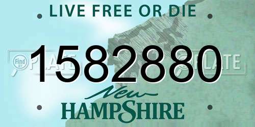 1582880 New Hampshire License Plate