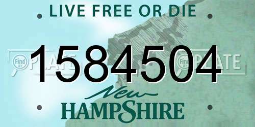 1584504 New Hampshire License Plate