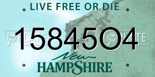 15845O4 New Hampshire License Plate