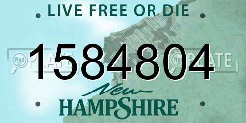1584804 New Hampshire License Plate