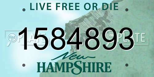 1584893 New Hampshire License Plate