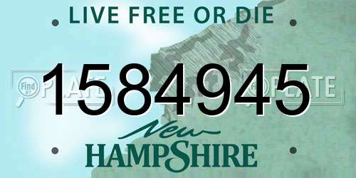 1584945 New Hampshire License Plate