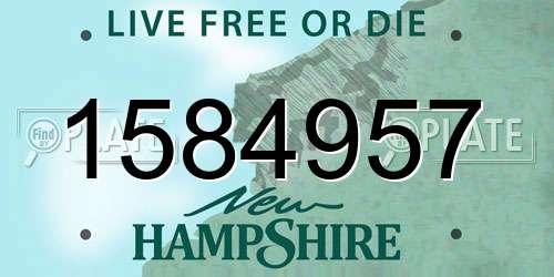 1584957 New Hampshire License Plate