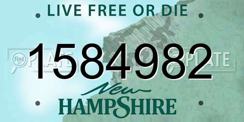 1584982 New Hampshire License Plate