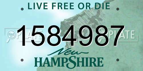 1584987 New Hampshire License Plate