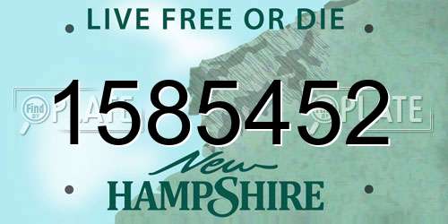 1585452 New Hampshire License Plate
