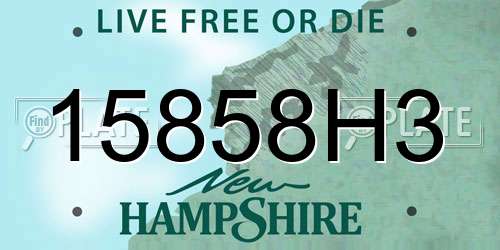 15858H3 New Hampshire License Plate