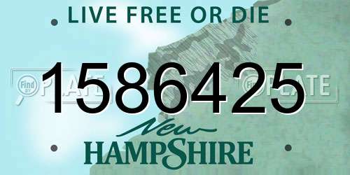 1586425 New Hampshire License Plate