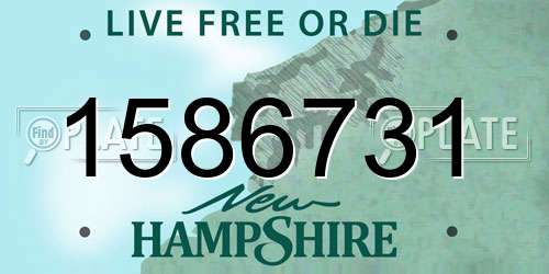 1586731 New Hampshire License Plate
