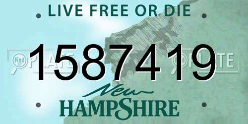 1587419 New Hampshire License Plate