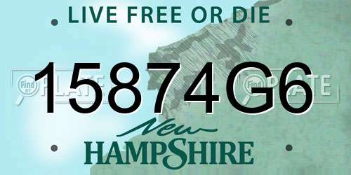 15874G6 New Hampshire License Plate