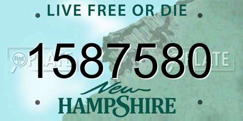 1587580 New Hampshire License Plate